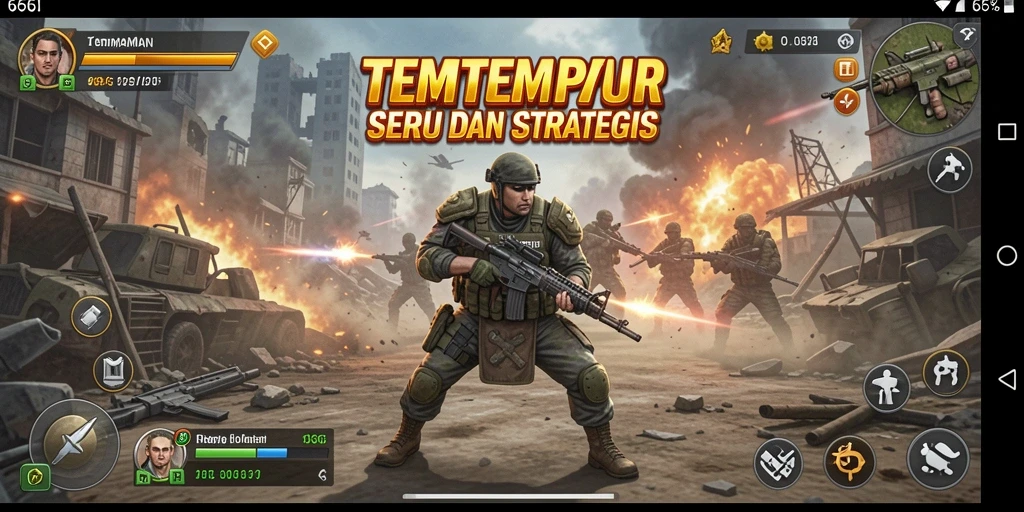 Tampilan seru gameplay TPS di 666I yang penuh aksi.