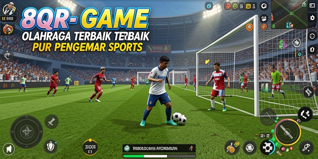 Tangkapan layar menunjukkan aksi gameplay olahraga yang mendebarkan di 8QR.