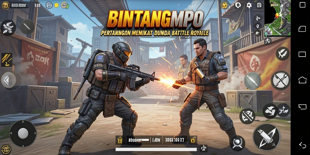 Tampilan gameplay seru di arena BINTANGMPO Battle Royale.
