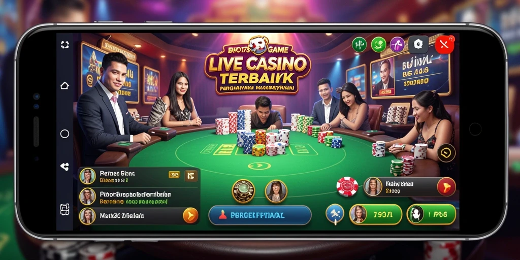 Screenshot permainan Live Casino BRO178 yang menampilkan dealer dan para pemain.