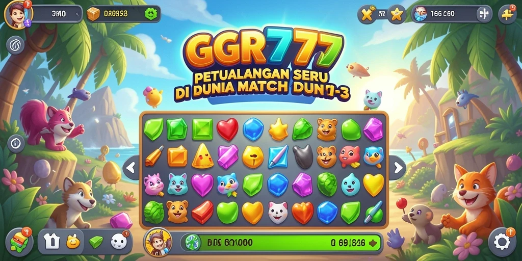 Screenshot menampilkan gameplay seru GGR777 dalam aksi Match-3.