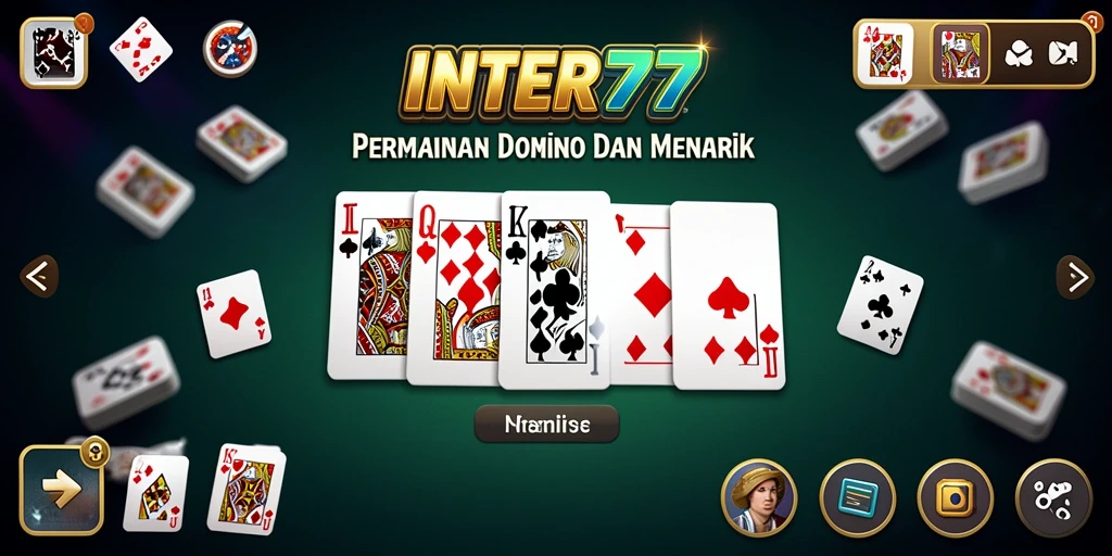 Screenshot INTER77 menunjukkan permainan Domino yang seru dan kompetitif.