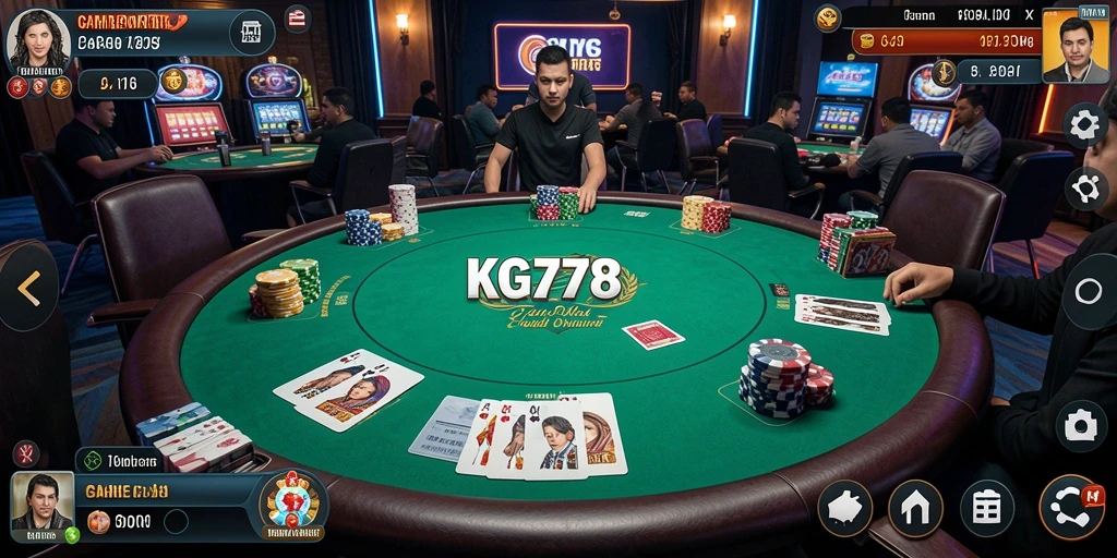 Tampilan menarik dari gameplay Poker di KG778.