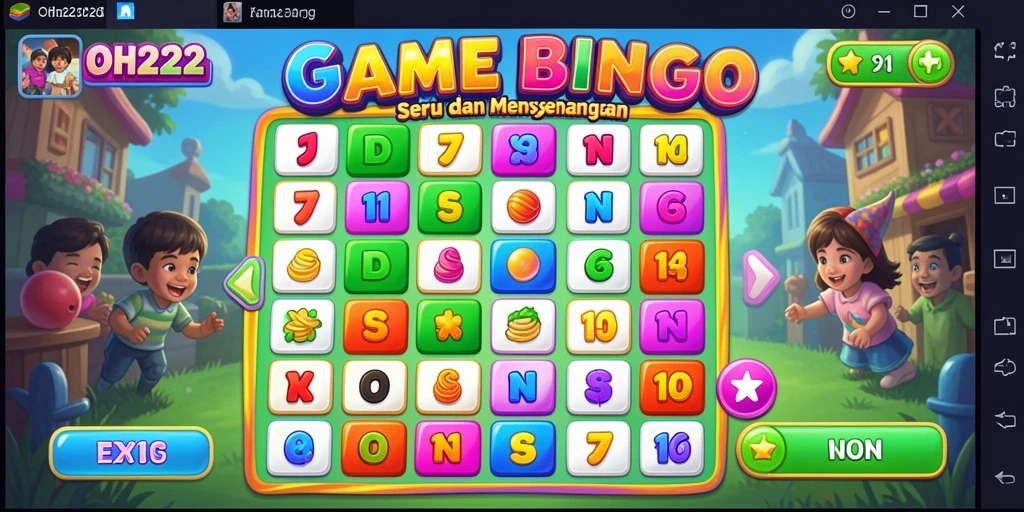 Tangkapan layar permainan Bingo yang penuh warna dan interaktif.
