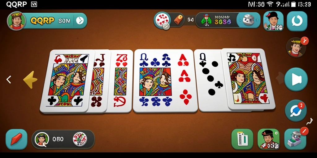 Screenshot QQRP menampilkan gameplay Domino yang seru dan interaktif.