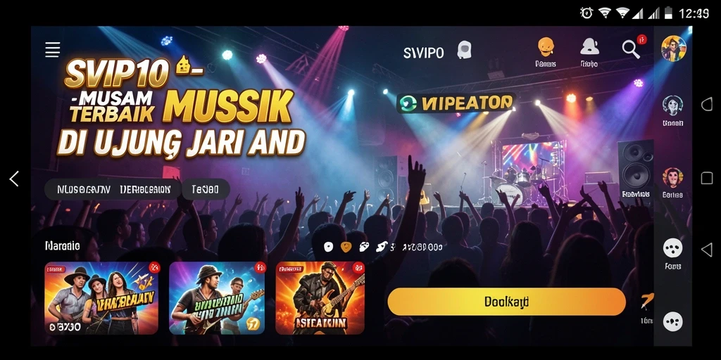 Tampilan gameplay interaktif SVIP10 saat menyanyi karaoke.