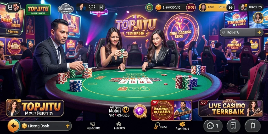 Screenshot gameplay TOPJITU yang menunjukkan keseruan Live Casino.