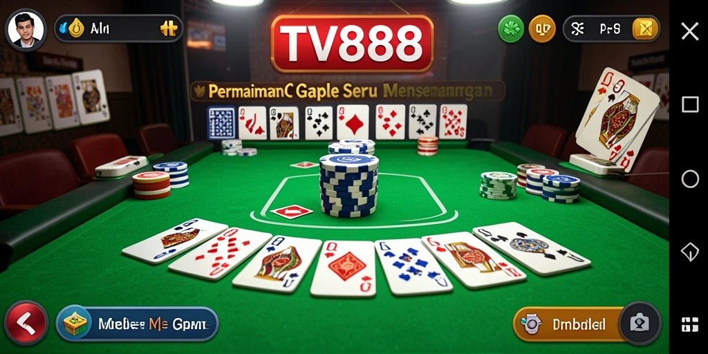 Tampilan gameplay Gaple yang seru di TV888.