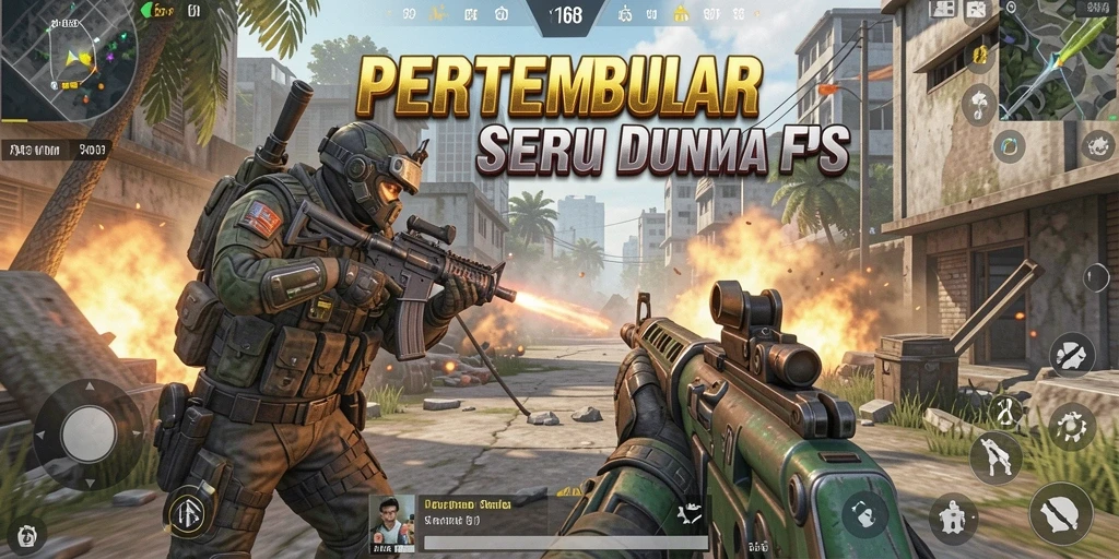 Tangkapan layar X168 menampilkan aksi tembak-tembakan yang mendebarkan.